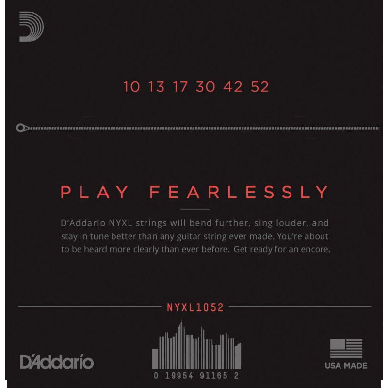 Струни для електрогітари D'Addario NYXL1052 Nickel Wound Light Top / Heavy Bottom 10/52