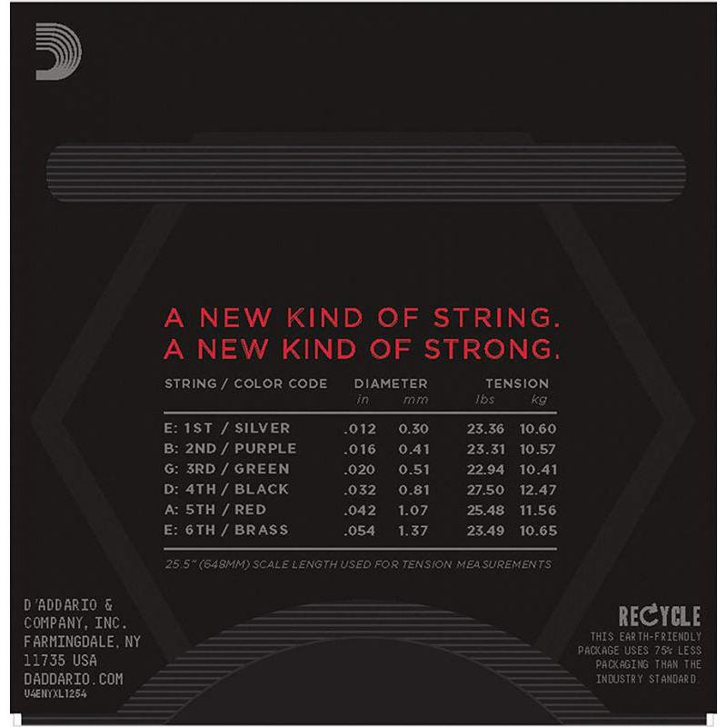 Струни для електрогітари D'Addario NYXL1254 Nickel Wound Heavy 12/54