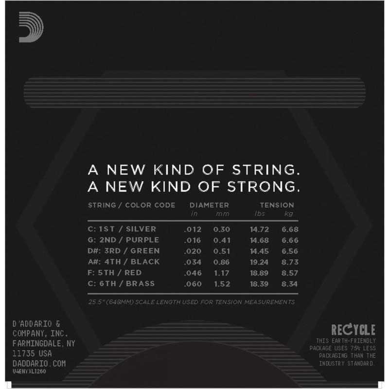 Струни для електрогітари D'Addario NYXL1260 Extra Heavy 12/60