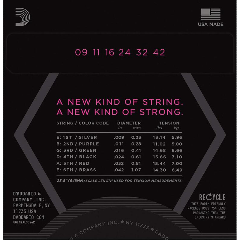 Струны для электрогитары D'Addario NYXLS0942 Double Ball End Steinberger Nickel Wound Super Light 9/42