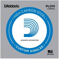 Струна D'Addario PL015 Plain Steel .015