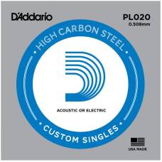 Струна D'Addario PL020 Plain Steel .020