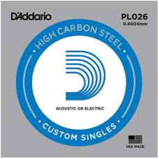 Струна D'Addario PL026 Plain Steel .026