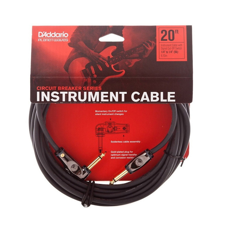 Кабель инструментальный D'Addario PW-AGRA-20 Circuit Breaker Instrument Cable 6.1m (20ft)