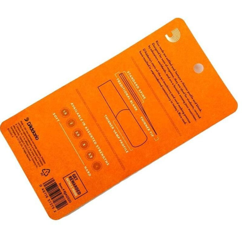 Трости для саксофона альт D'Addario Rico RJA0320 - Alto Sax #2.0 - 3-Pack (3 шт.)