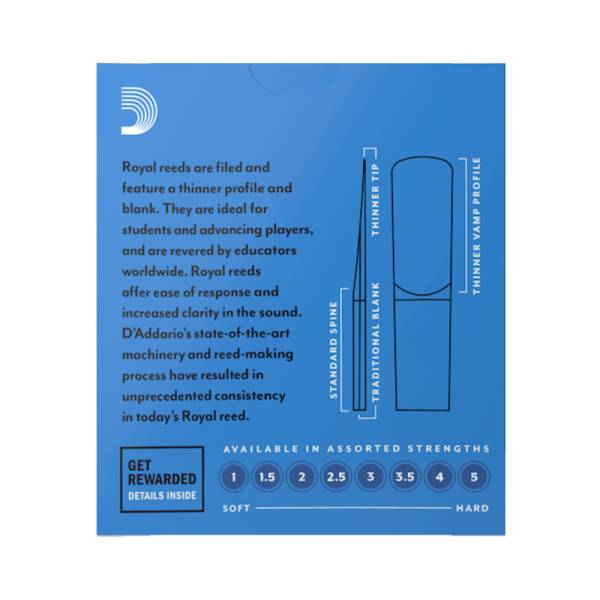 Тростини для саксофона альт D'Addario Royal RJB1025 - Alto Sax #2.5 - 10-Pack (10 шт.)
