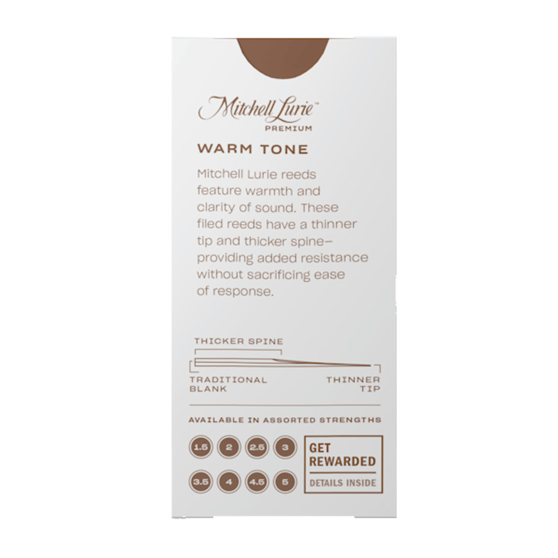 Тростини для кларнета D'Addario Mitchell Lurie Premium RMLP5BCL250 - Bb Clarinet #2.5 - 5-Pack (5 шт.)