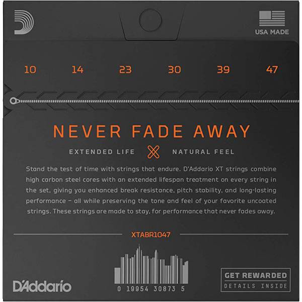 Струни для акустичної гітари D'Addario XTABR1047 XT 80/20 Bronze Extra Light 10/47
