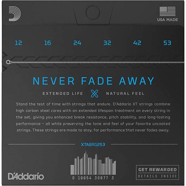 Струни для акустичної гітари D'Addario XTABR1253 XT 80/20 Bronze Light 12/53