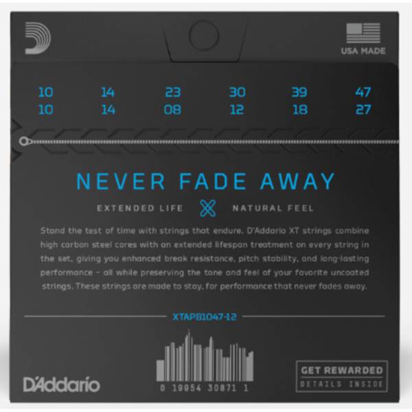 Струни для акустичної гітари D'Addario XTAPB1047-12