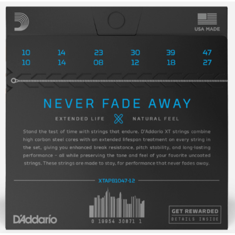Струны для акустической гитары D'Addario XTAPB1047-12