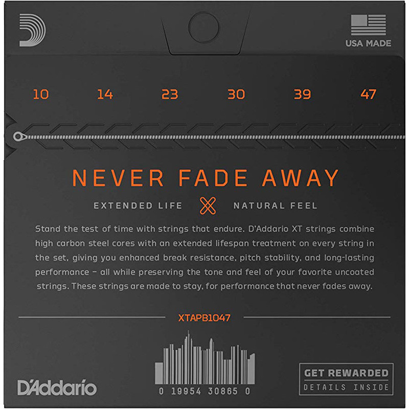 Струни для акустичної гітари D'Addario XTAPB1047 XT Phosphor Bronze Extra Light 10/47