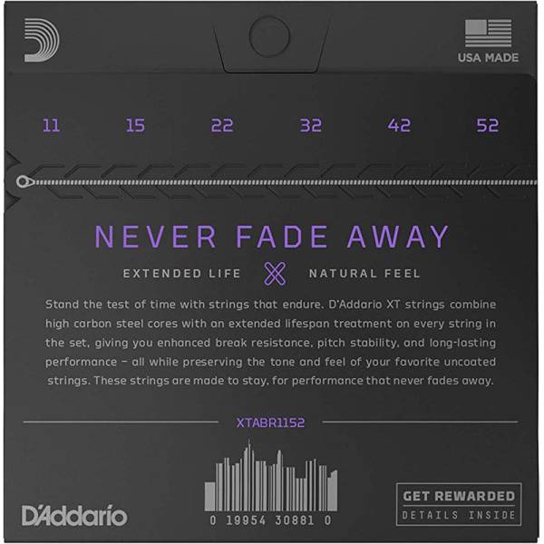 Струны для акустической гитары D'Addario XTAPB1152 XT Phosphor Bronze Custom Light 11/52