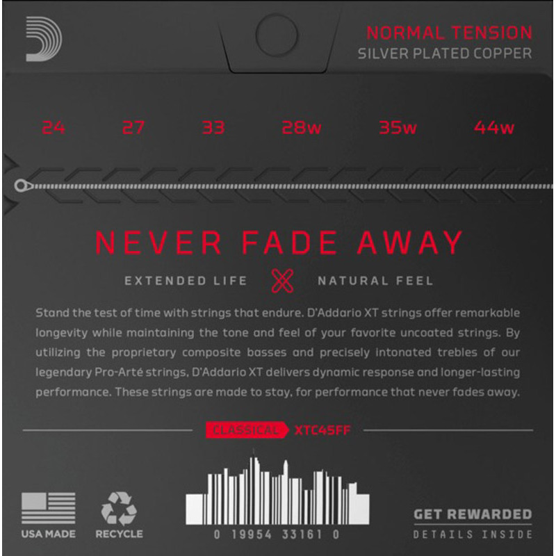 Струни для класичної гітари D'Addario XTC45FF XT Dynacore Classical Normal Tension