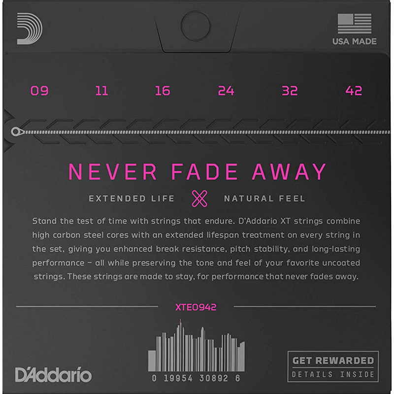 Струни для електрогітари D'Addario XTE0942 XT Super Light 9/42