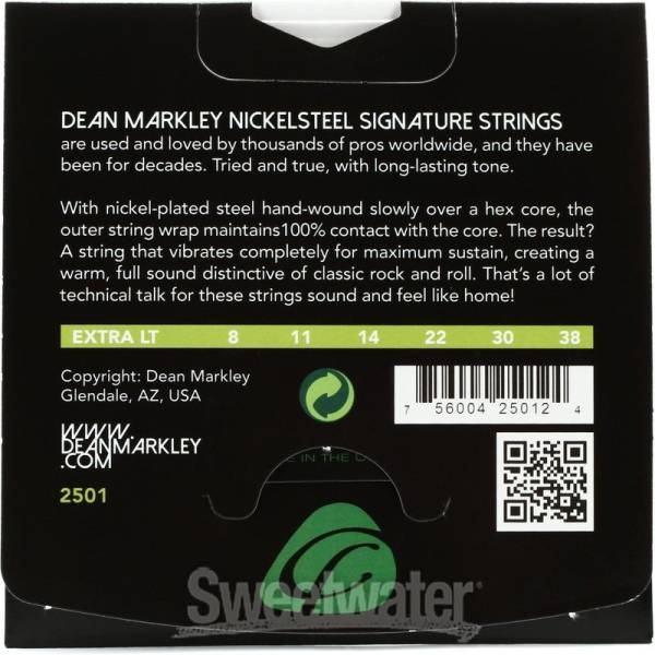 Струны для электрогитары Dean Markley DMS2501 Nickel Steel Stings Extra Light 8/38