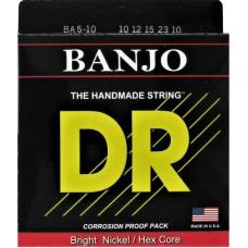 Струны для банджо DR BA5-10 Nickel Plated 5 Strings 10/23
