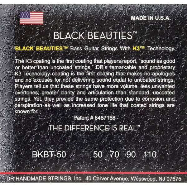Струны для бас-гитары DR BKBT-50 Black Beauties Black Coated 50/110