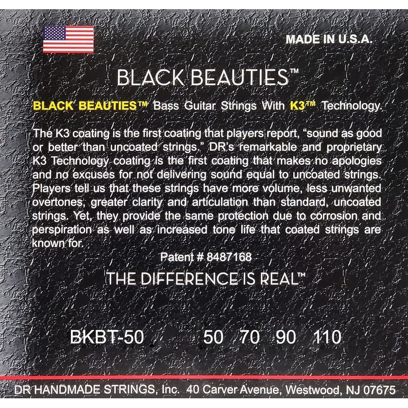 Струны для бас-гитары DR BKBT-50 Black Beauties Black Coated 50/110