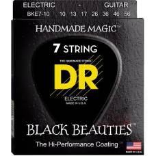 Струны для электрогитары DR BKE7-10 Black Beauties Medium K3 Coated 7 Strings 10/56