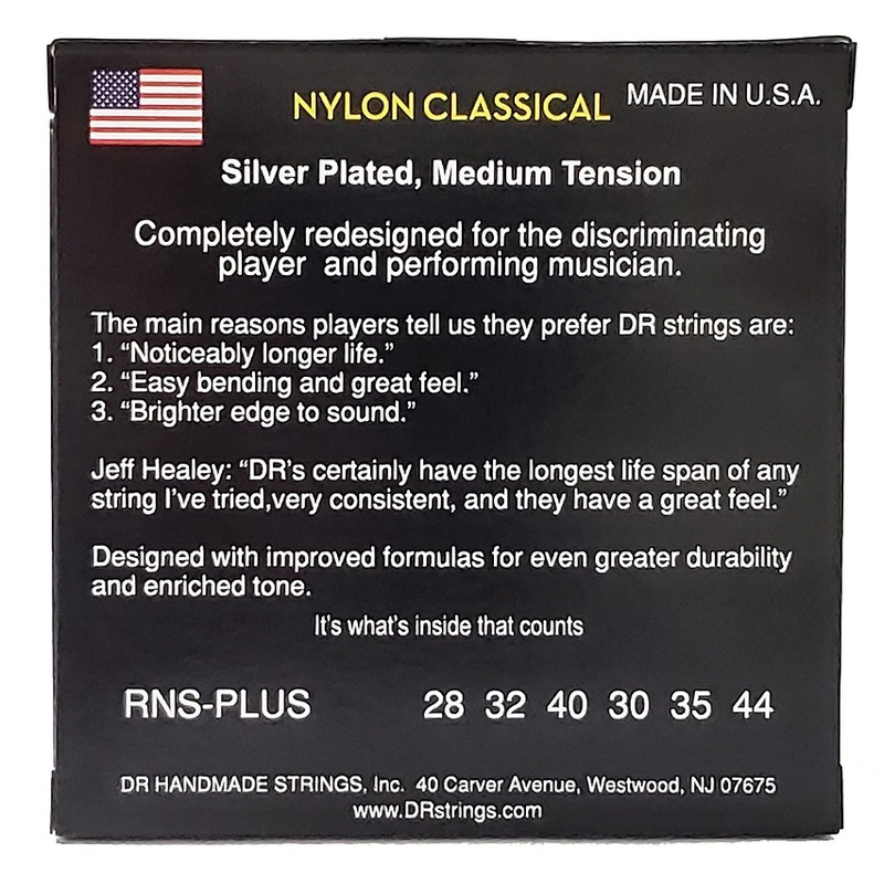 Струны для классической гитары DR CN-M Silver-Plated Nylon Medium Tension 28-42
