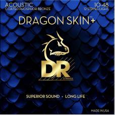 Струны для акустической гитары  DR DAP-10/12 Dragon Skin+ Acoustic Phosphor Bronze 12 Strings Light 10/48