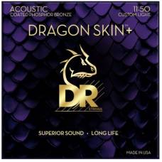 Струны для акустической гитары DR DAP-11 Dragon Skin+ Acoustic Phosphor Bronze Custom Light 11/50