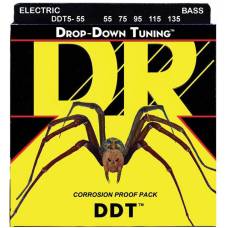 Струны для бас-гитары DR DDT5-55 Drop-Down Tuning Heavy 5-Strings 55/135