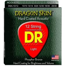 Струны для акустической гитары DR DSA-10/12 Dragon Skin K3 Coated 12 Strings 10/48