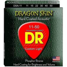 Струны для акустической гитары DR DSA-11 Dragon Skin K3 Coated 11/50