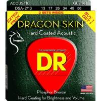 Струни для акустичної гітари 2 Sets DR DSA-2/13 Dragon Skin K3 Coated 13/56