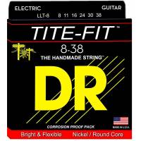 Струны для электрогитары DR LLT-8 Tite-Fit Nickel Plated Lite Lite 8/38