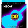 Струны для акустической гитары DR NBA-11 Hi-Def Neon Blue K3 Coated Medium-Light 11/50