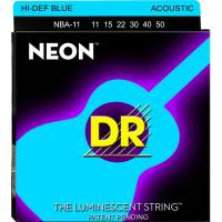 Струны для акустической гитары DR NBA-11 Hi-Def Neon Blue K3 Coated Medium-Light 11/50
