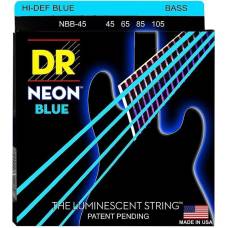 Струны для бас-гитары DR NBB-45 Hi-Def Neon Blue K3 Coated Medium 45/105