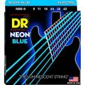 Струны для электрогитары DR NBE-9 Hi-Def Neon Blue K3 Coated Light 9/42