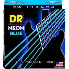 Струны для электрогитары DR NBE-9 Hi-Def Neon Blue K3 Coated Light 9/42
