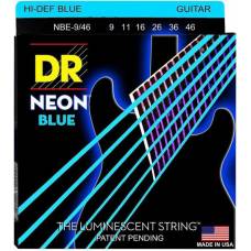 Струны для электрогитары DR NBE-9/46 Hi-Def Neon Blue K3 Coated Light Heavy 9/46