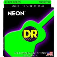 Струны для акустической гитары DR NGA-10 Hi-Def Neon Green K3 Coated Extra Lite 10/48