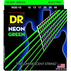 Струны для электрогитары DR NGE-10 Hi-Def Neon Green K3 Coated Medium 10/46