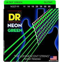 Струни для електрогітари DR NGE7-11 Hi-Def Neon Green K3 Coated Heavy 7-String 11/60