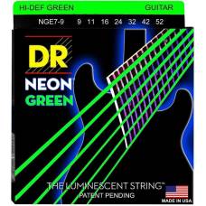 Струны для электрогитары DR NGE7-9 Hi-Def Neon Green K3 Coated Light 7-String 9/52