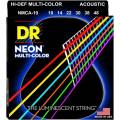 Струны для акустической гитары DR NMCA-10 Hi-Def Neon Multi-Color K3 Coated Extra Light 10/48