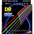 Струны для акустической гитары DR NMCA-11 Hi-Def Neon Multi-Color K3 Coated Medium-Light 11/50