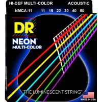 Струны для акустической гитары DR NMCA-11 Hi-Def Neon Multi-Color K3 Coated Medium-Light 11/50