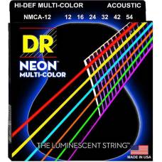 Струны для акустической гитары DR NMCA-12 Hi-Def Neon Multi-Color K3 Coated Medium 12/54