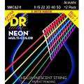 Струни для акустичної гітари DR NMCA2-11 Hi-Def Neon Multi-Color K3 Coated 11/50 - 2 Pack