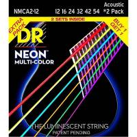 Струны для акустической гитары DR NMCA2-12 Hi-Def Neon Multi-Color K3 Coated 12/54 - 2 Pack