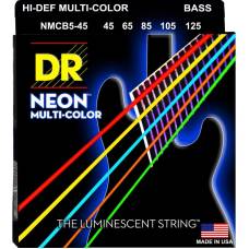 Струны для бас-гитары DR NMCB5-45 Hi-Def Neon Multicolor K3 Coated Medium 5 Strings 45/125