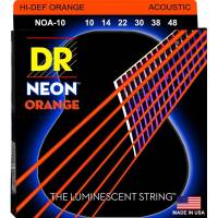 Струни для акустичної гітари DR NOA-10 Hi-Def Neon Orange K3 Coated Extra Light 10/48